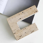 Dual Travertine Sculpted Candle Holder — lifestyle shot