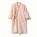 Women's Floral Pattern Cotton Bathrobe — product feature detail