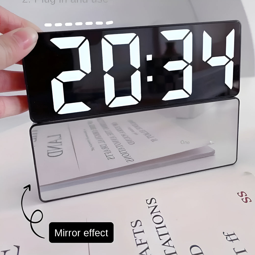 Digital LED Mirror Alarm Clock — lifestyle shot