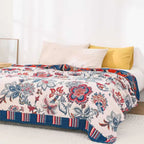 Retro Botanica Bliss Cotton Blanket — product detail view