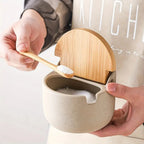 Ceramic Bamboo Spice Jar Set — product in use