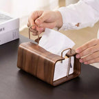 Wooden Brass Tissue Holder — product feature detail
