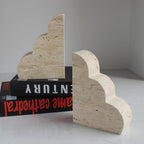 Elysian Travertine Bookends — lifestyle shot