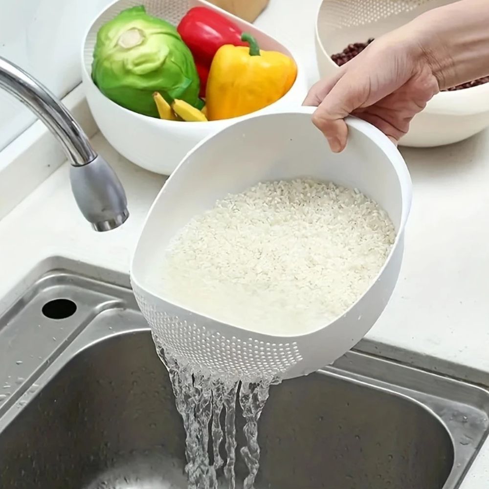 Terra Flow Wash & Drain Colander — alternate angle view