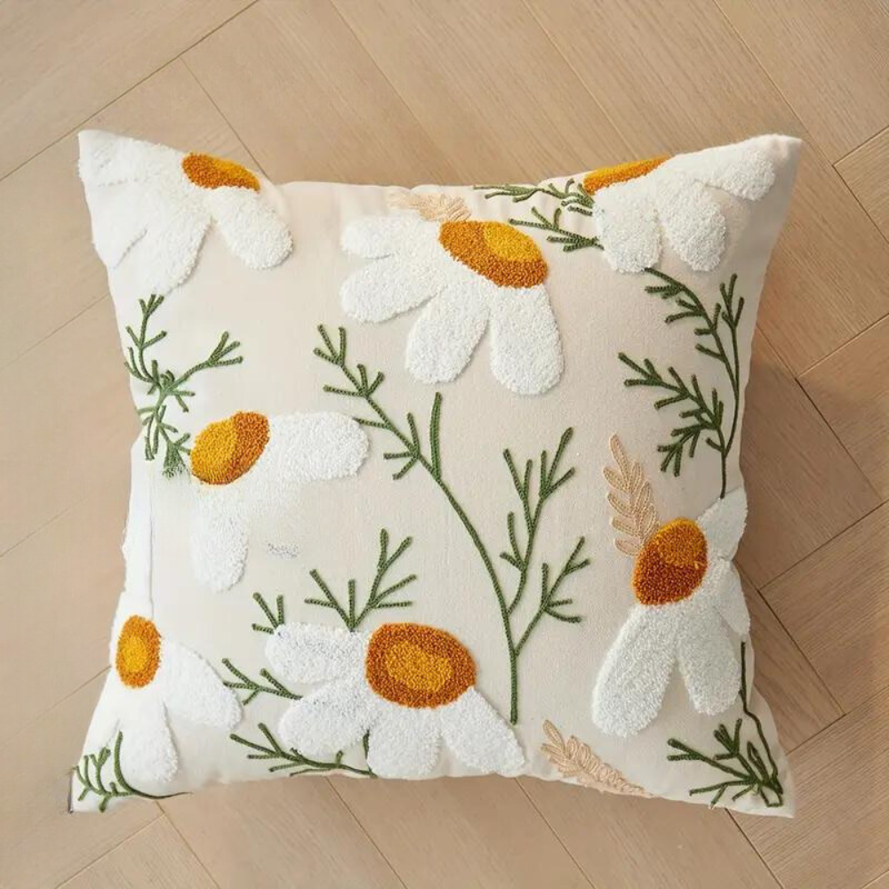 Elegant Plant Patterned Cushion Cover — product close-up
