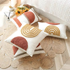Eden Geometric Embroidery Cushion Cover — product in use