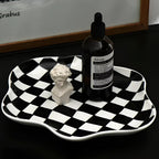 Classic Checkered Ceramic Plate — product detail view