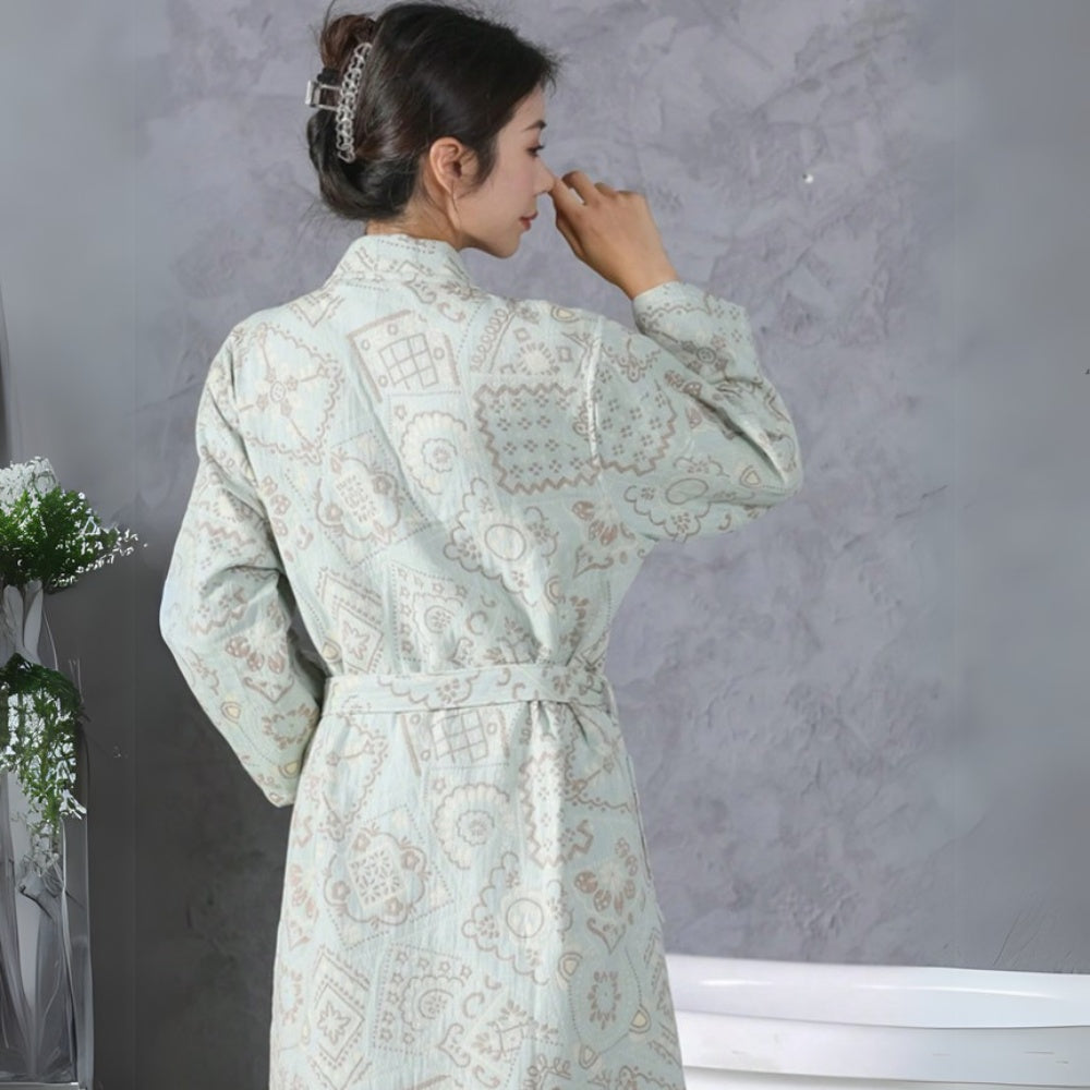 Plush Cotton Jacquard Bathrobe — additional view