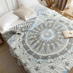 Breathable Cotton Geometric Design Blanket — product in use