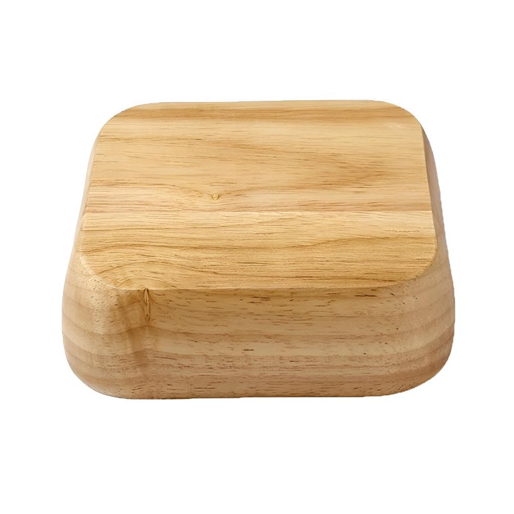 Natural Wood Square Bowl — product close-up