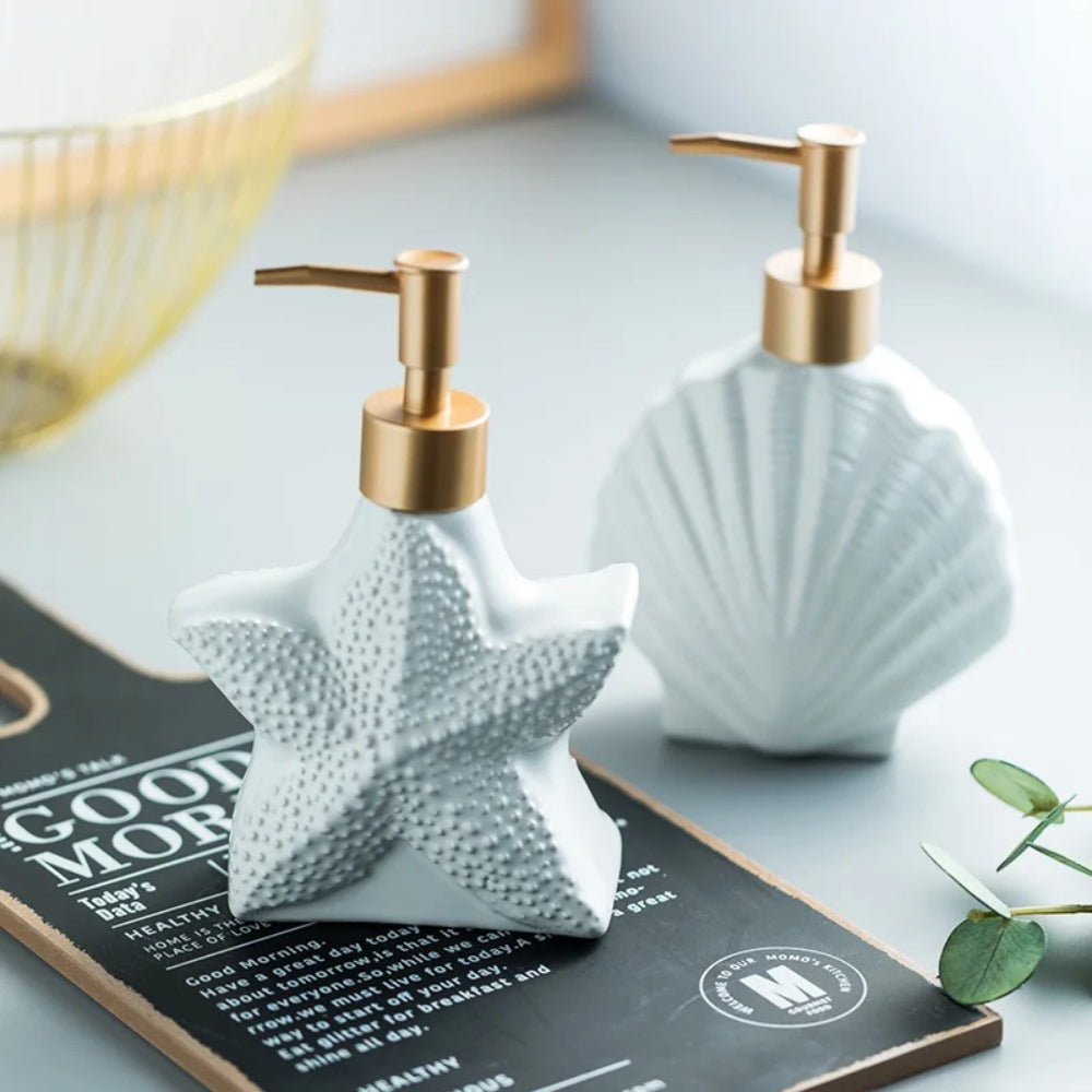 Seashell Ceramic Soap Dispenser — main product photo
