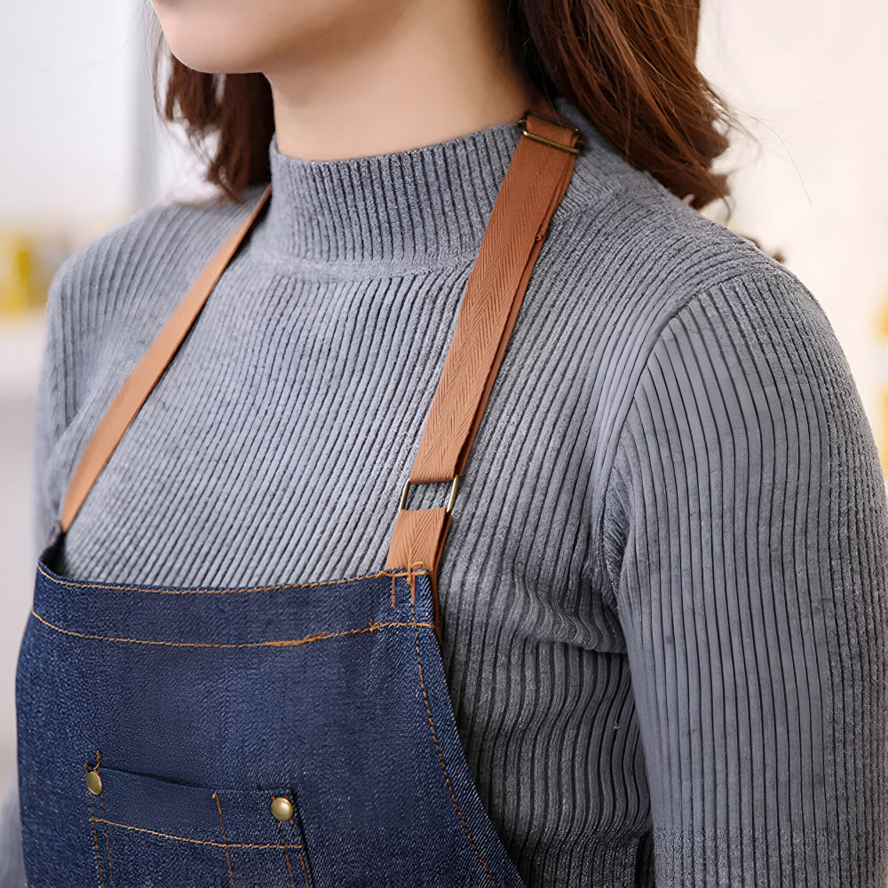 Adjustable Denim Apron — product close-up
