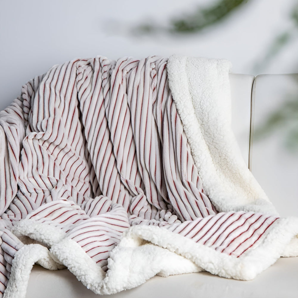 Fluffy Stripes Sherpa Blanket — main product photo