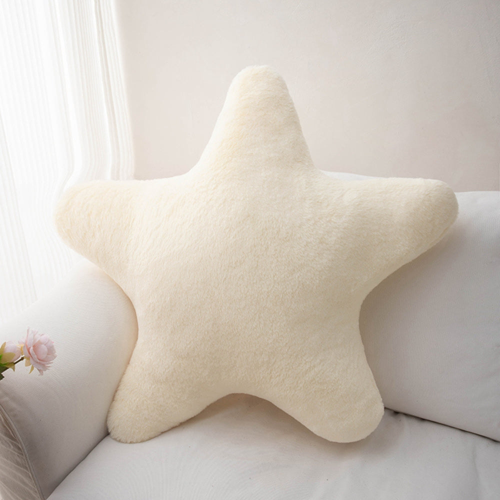 Cuddly Pastel Fluffy Star Cushion — product feature detail