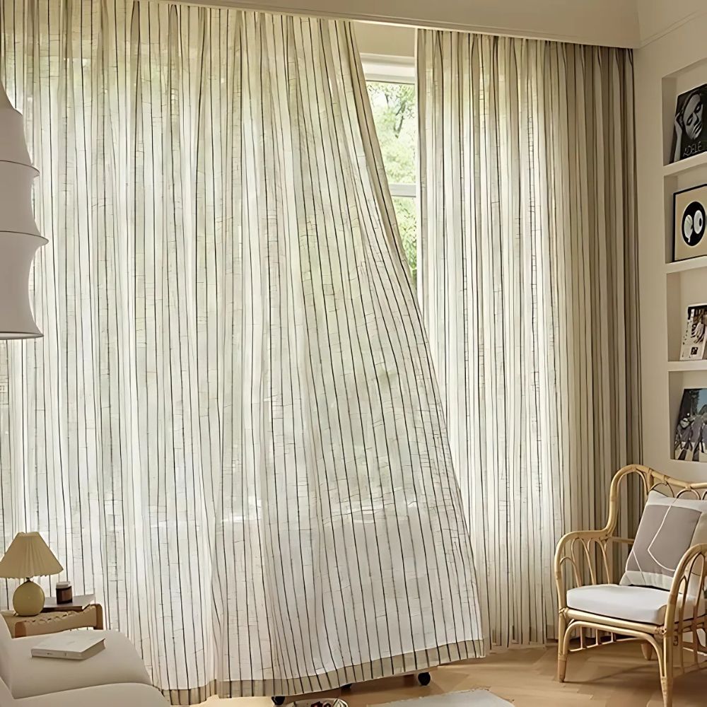 Soft Flow Vertical Stripe Curtain — alternate angle view