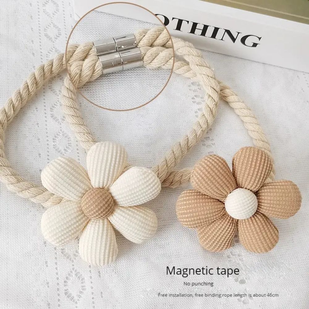 Delicate Flower Magnetic Curtain Tie Back | 2Pcs Set — product detail view