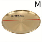 Lustrous Golden Stainless Steel Serving Plates — product feature detail