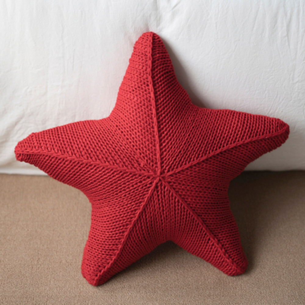 Starfish Hand-Knitted Cushion — product in use