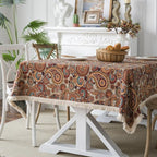 Amber Paisley Tassel Tablecloth — main product photo