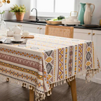 Exquisite Bohemian Tablecloth with Tassels — product detail view