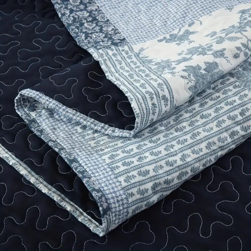 Plaid Patchwork Coverlet — product in use