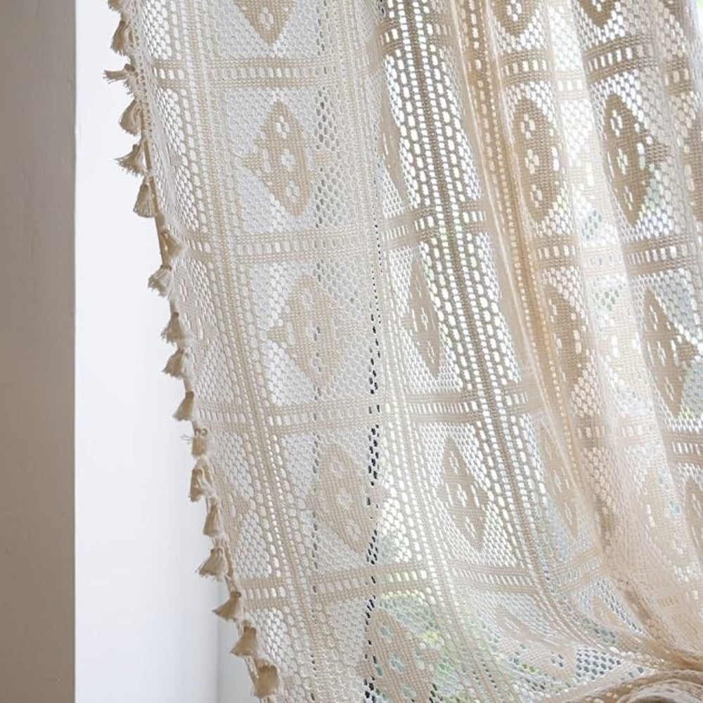 Rhombus Plaid Diamond Pattern Curtain — lifestyle shot