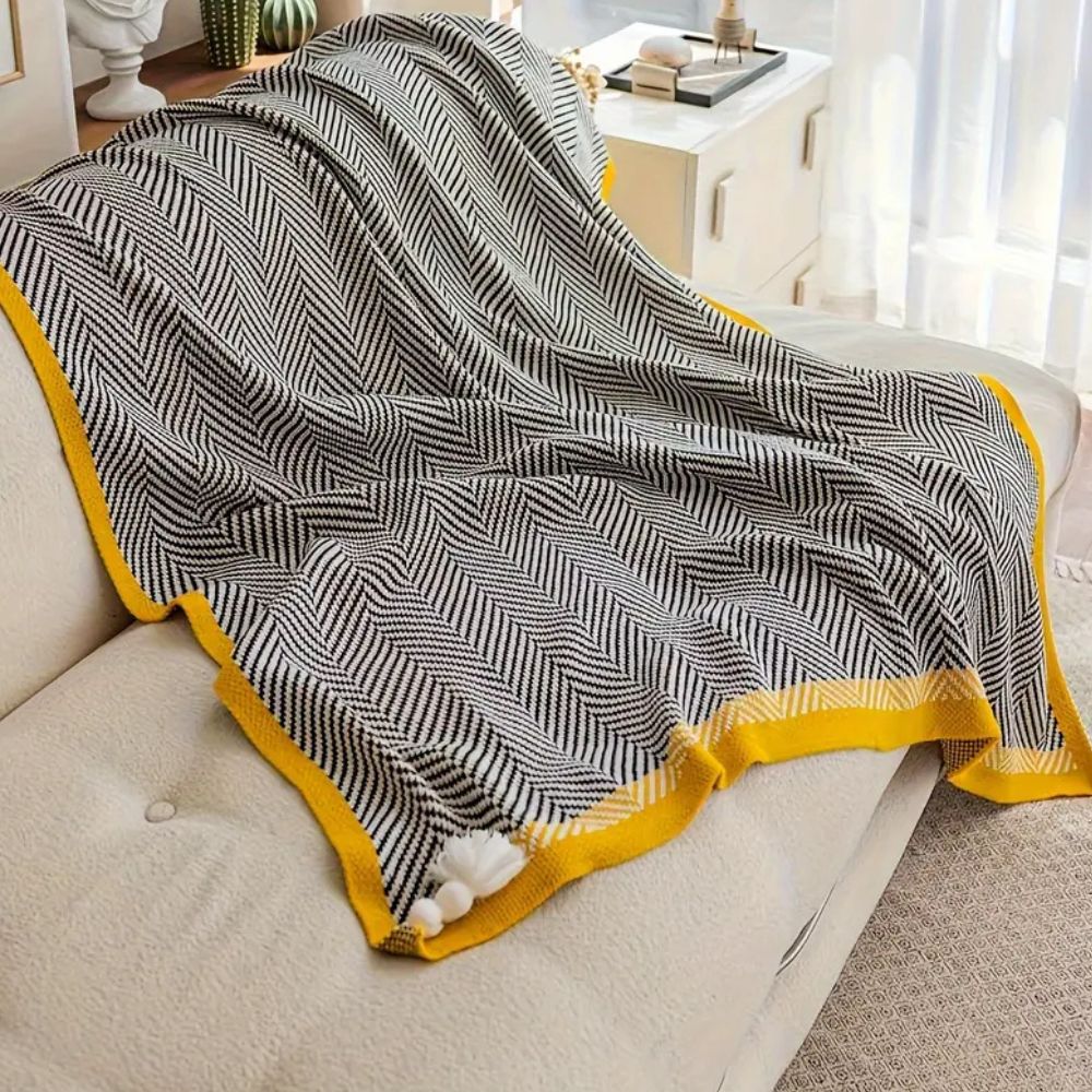 Golden Chevron Luxe Blanket — product close-up