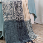 Floral Tassel Knit Bohemian Blanket — additional view