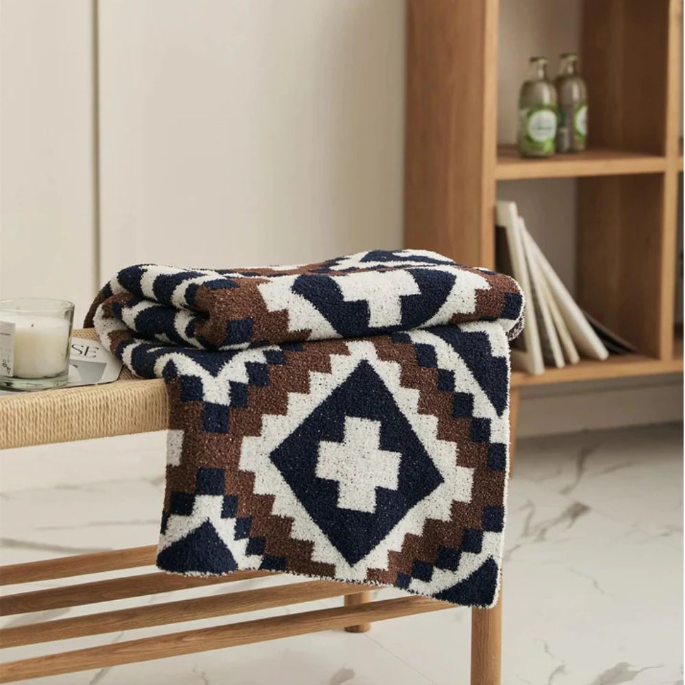 Sierra Peaks Knit Blanket — material texture close-up