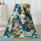 Lush Flower Cranes Bath Towel — main product photo