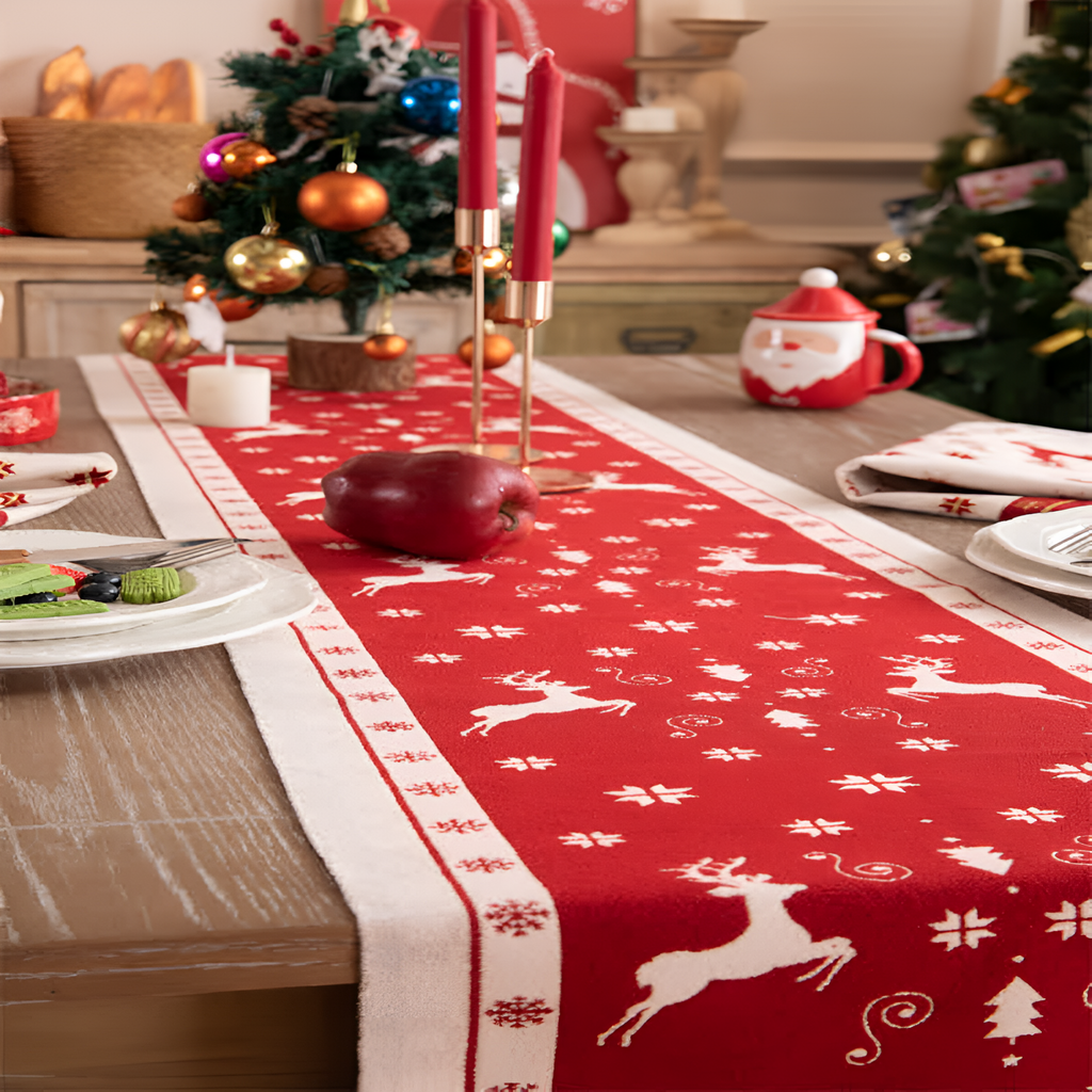 Luxe Merry Tasseled Runner Cloth — product in use