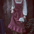 Rustic Ruffle Linen Apron — product close-up