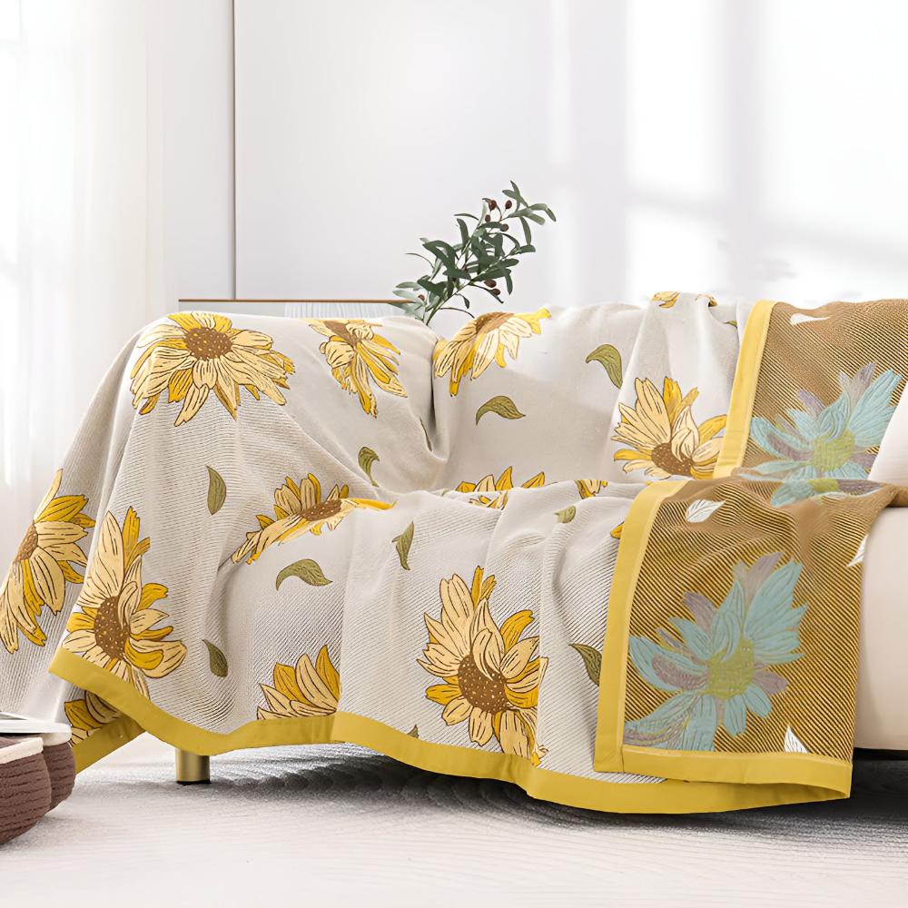Sunflower Comfort Cotton Blanket — product detail view