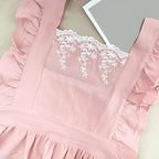 Blush Belle Ruffle Apron — product in use