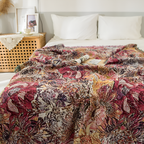 Vintage Floral Tassel Throw Blanket — product in use