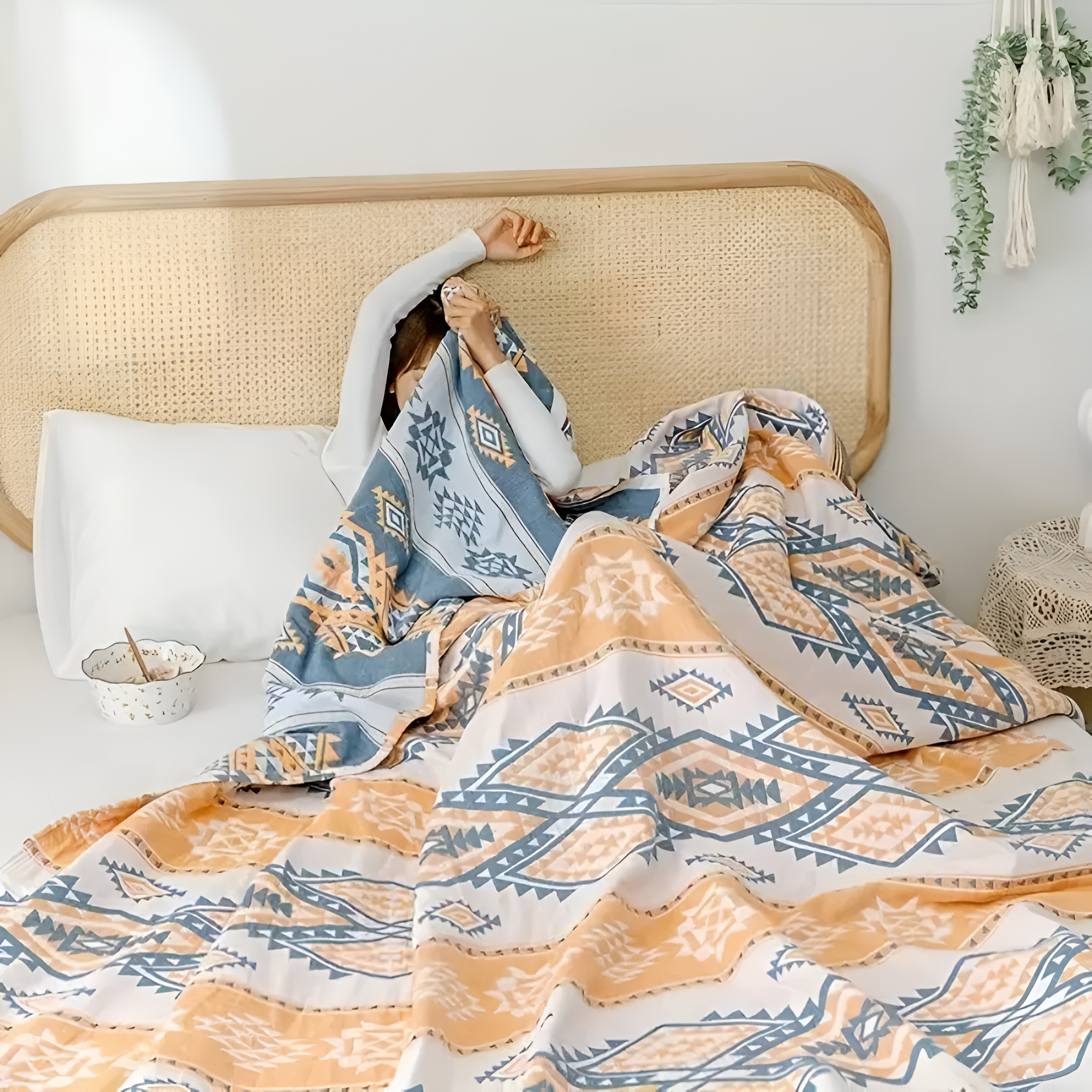 Serene Boho Style Cotton Blanket — main product photo