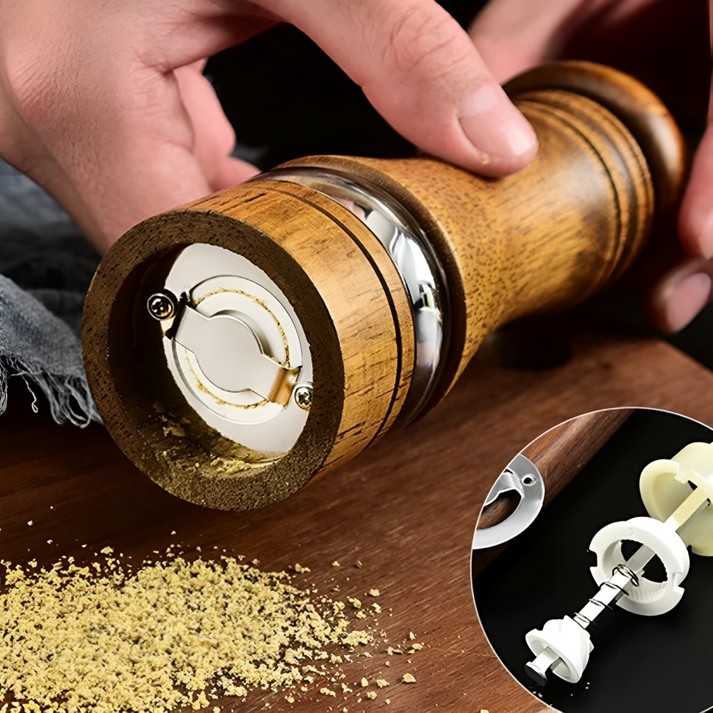 Rustic Oak Seasoning Grinder — product detail view