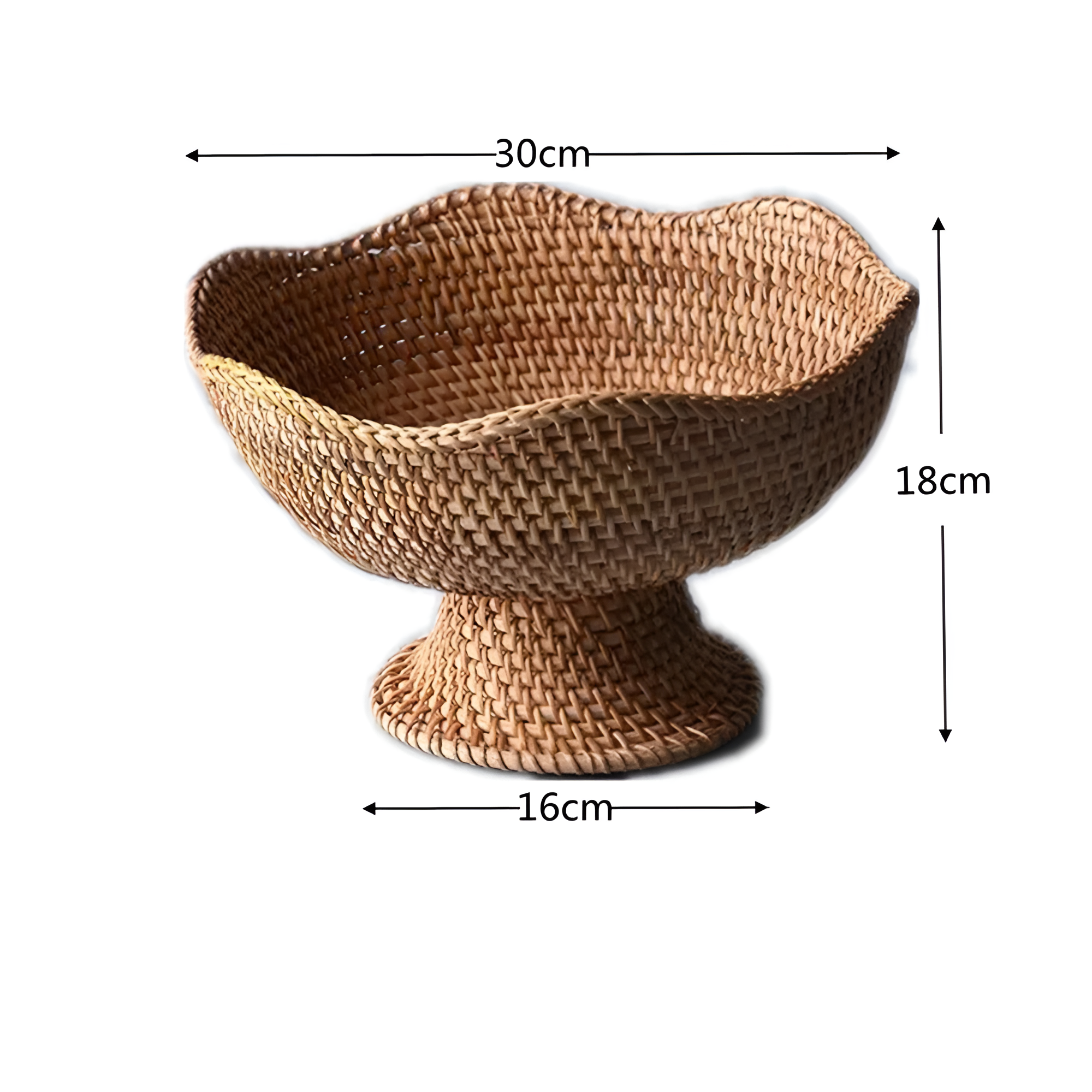 Natural Rattan Handwoven Fruit Basket — alternate angle view
