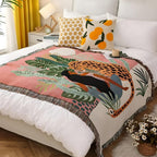 Jungle Leopard Patterned Throw Blanket — main product photo