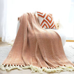 Herringbone Tassel Knit Blanket — main product photo
