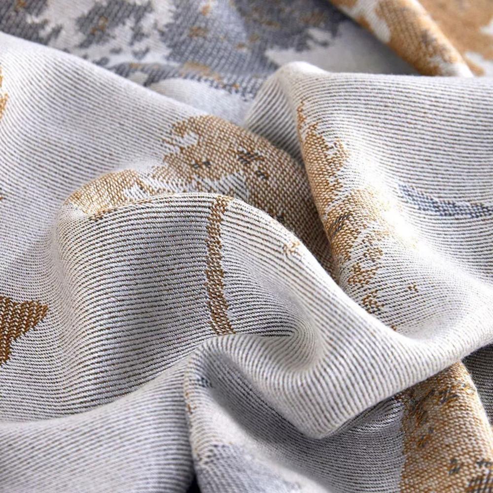 Elegant Leaf Bamboo Fiber Cooling Blanket — product in use