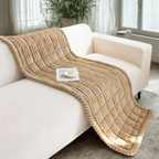 Plush Pleated Edges Sofa Cover
