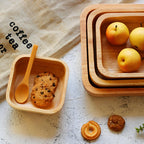 Natural Wood Square Bowl — lifestyle shot