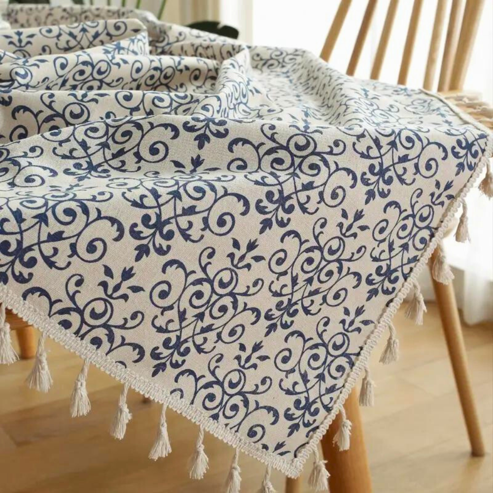 Cottage Chic Patterned Tablecloth — product close-up