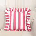 Retro Striped Ruffle Cushion Cover — alternate angle view