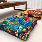 Boho Style Square Floor Cushion — product detail view