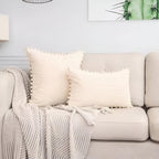 Plush Ribbed Pom-Pom Cushion Cover — additional view