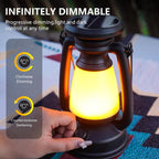 Solar Dimmable USB Camping Lantern — product detail view