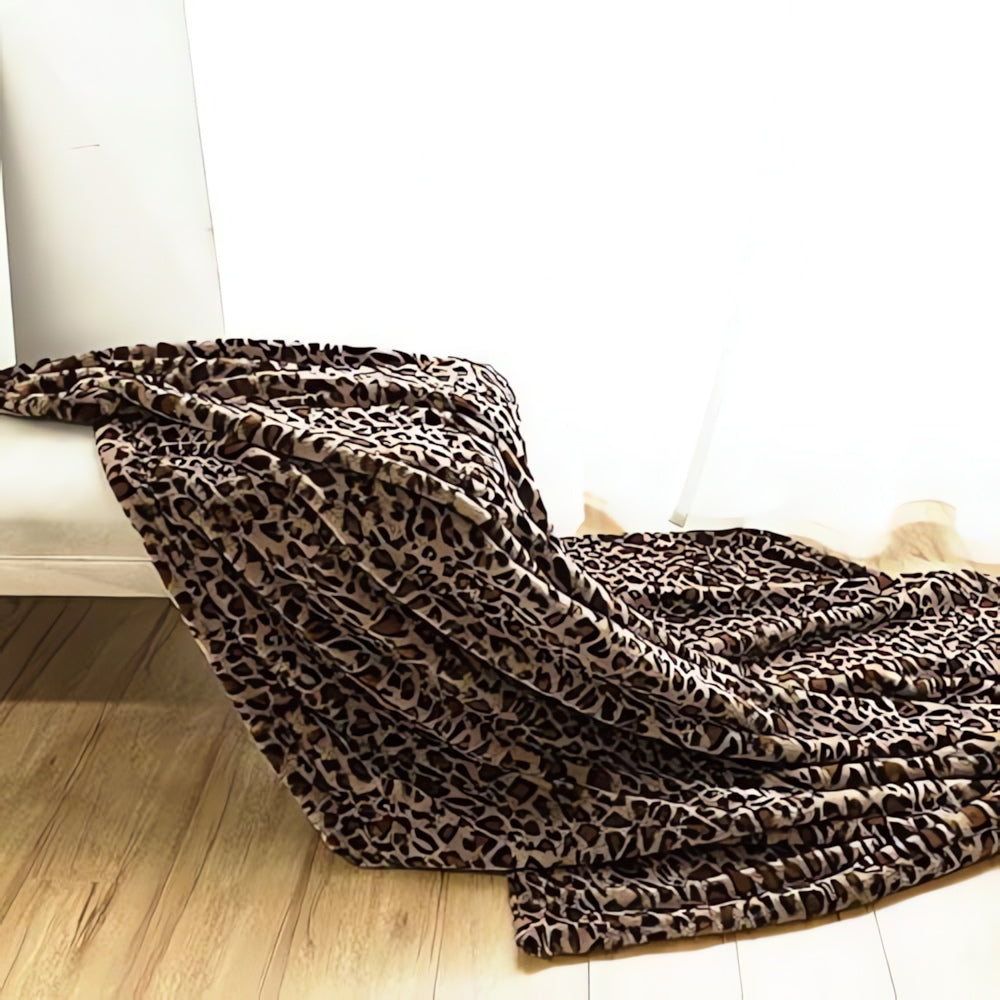 Wild Elegance Leopard Print Blanket — product detail view