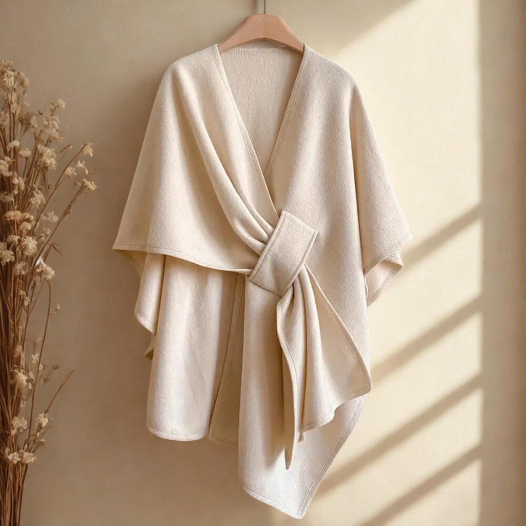 Luxurious Poncho Windproof Shawl Coat — size and scale reference
